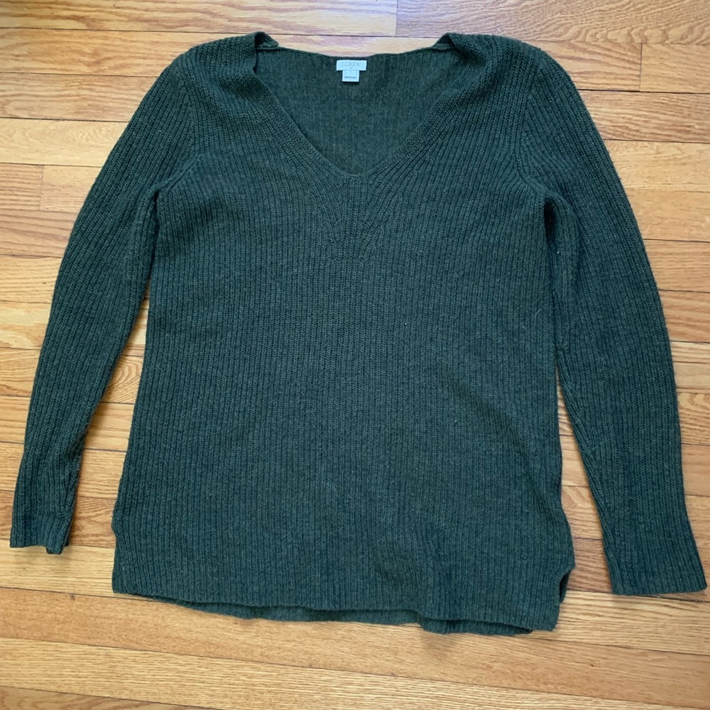 Green V-Neck Sweater